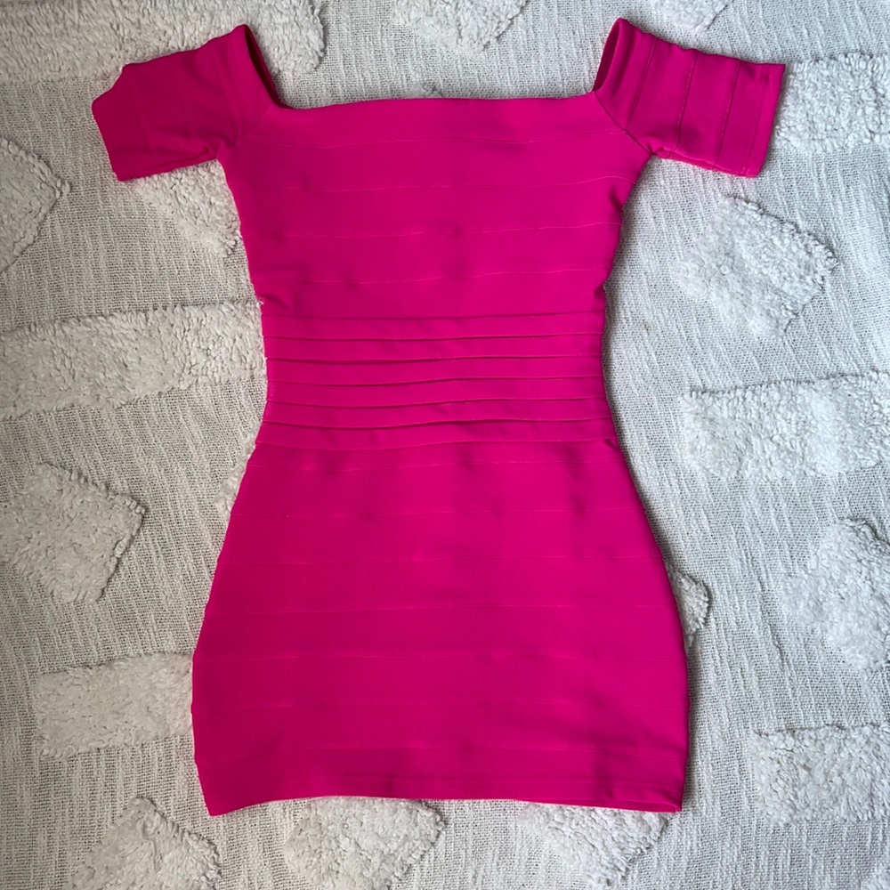Tobi Hot Pink Bandage Dress